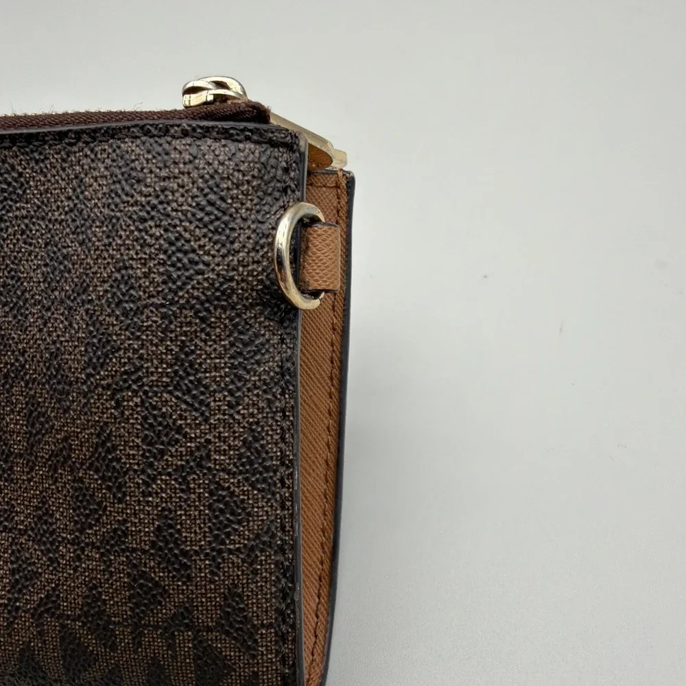 Michael Kors Monogram Wallet with Smartphone Pocket, Brown, No Wristlet